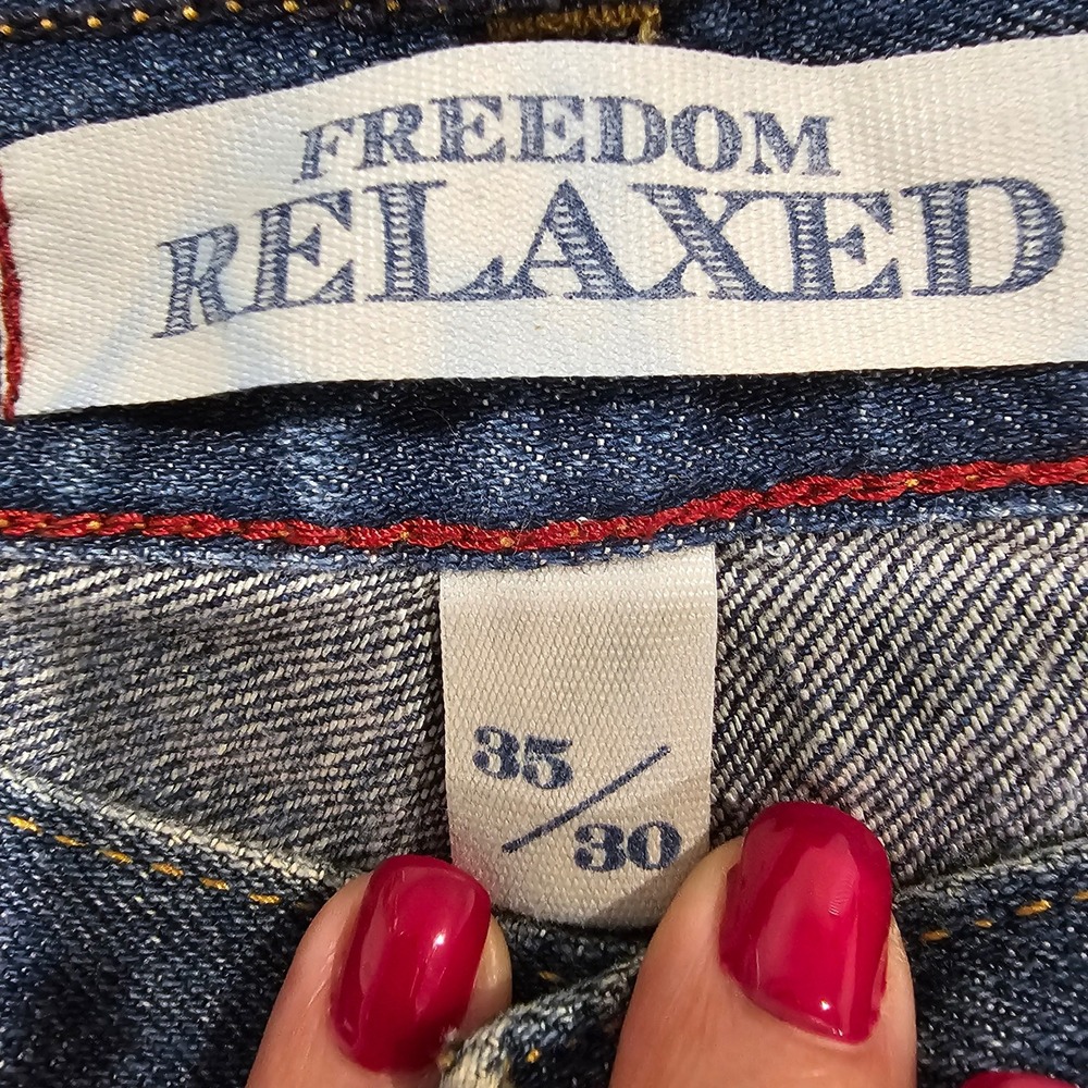 Hilfiger Brand Denim Freedom Relaxed Fit Men's Jeans 35x30 Blue Cotton - Picture 3 of 8